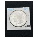 1890 S UNC Morgan Silver Dollar Coin
