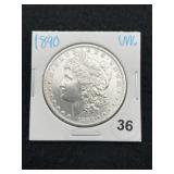 1890 UNC Morgan Silver Dollar Coin