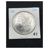 1900 UNC Morgan Silver Dollar Coin