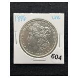 1896 UNC Morgan Silver Dollar Coin