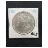 1900 UNC Morgan Silver Dollar Coin