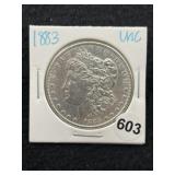 1883 UNC Morgan Silver Dollar Coin