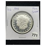 1 Ounce .999 Fine Silver Round Coin