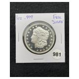 1 Ounce .999 Fine Silver Round Coin