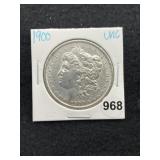 1900 UNC Morgan Silver Dollar Coin