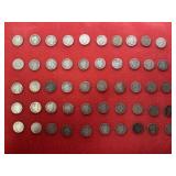 50 Silver Barber Dimes Coins