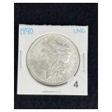 1890 UNC Morgan Silver Dollar Coin