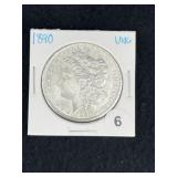 1890 UNC Morgan Silver Dollar Coin