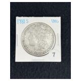 1881 S UNC Morgan Silver Dollar Coin