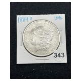 1884 O UNC Morgan Silver Dollar Coin