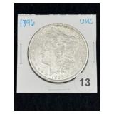 1896 UNC Morgan Silver Dollar Coin