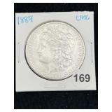 1889 UNC Morgan Silver Dollar Coin