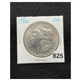 1886 UNC Morgan Silver Dollar Coin