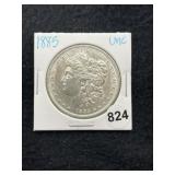 1885 UNC Morgan Silver Dollar Coin