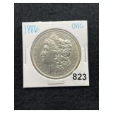 1886 UNC Morgan Silver Dollar Coin