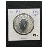 1 Ounce .999 Fine Silver Round Coin
