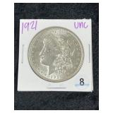 1921 UNC Morgan Silver Dollar Coin