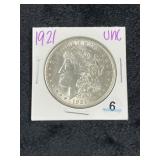 1921 UNC Morgan Silver Dollar Coin