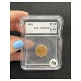 1910 ICG - Genuine $2 1/2 Dollar Gold Coin