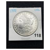 1889 UNC Morgan Silver Dollar Coin