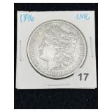 1896 UNC Morgan Silver Dollar Coin