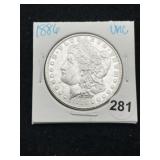 1886 UNC Morgan Silver Dollar Coin