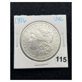 1896 UNC Morgan Silver Dollar Coin