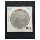 1898 UNC Morgan Silver Dollar Coin