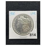 1900 UNC Morgan Silver Dollar Coin
