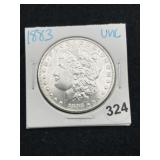 1883 UNC Morgan Silver Dollar Coin