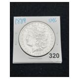 1889 UNC Morgan Silver Dollar Coin