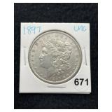 1897 UNC Morgan Silver Dollar Coin