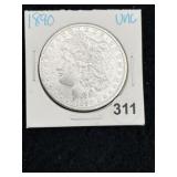1890 UNC Morgan Silver Dollar Coin