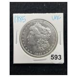 1885 UNC Morgan Silver Dollar Coin