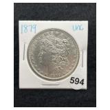 1879 UNC Morgan Silver Dollar Coin
