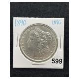 1890 UNC Morgan Silver Dollar Coin