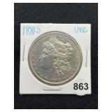 1881 S UNC Morgan Silver Dollar Coin