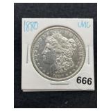 1880 UNC Morgan Silver Dollar Coin