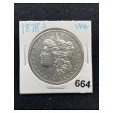1878 S UNC Morgan Silver Dollar Coin