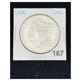 1900 UNC Morgan Silver Dollar Coin