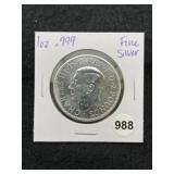 1 Ounce .999 Fine Silver Round Coin