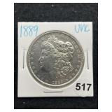 1889 UNC Morgan Silver Dollar Coin