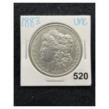 1883 UNC Morgan Silver Dollar Coin
