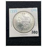 1882 UNC Morgan Silver Dollar Coin