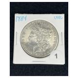 1884 UNC Morgan Silver Dollar Coin
