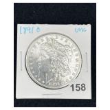1891 O UNC Morgan Silver Dollar Coin