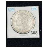 1884 UNC Morgan Silver Dollar Coin