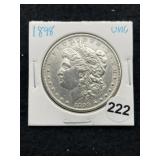 1898 UNC Morgan Silver Dollar Coin