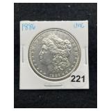 1886 UNC Morgan Silver Dollar Coin