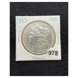 1883 UNC Morgan Silver Dollar Coin